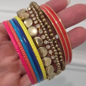 Mix of Metal and Plastic Bracelets